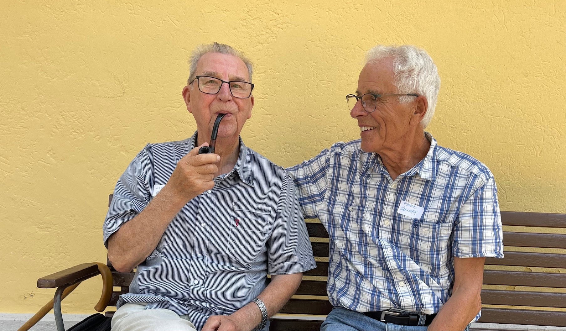 Foto af diakonerne Laurits Petersen og Bjarne Enemark til 60 års jubilæum på Filadelfia