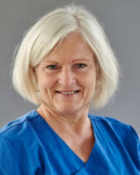 Portræt af Signe Madsen, chefsygeplejerske Neurologisk Afdeling, Filadelfia