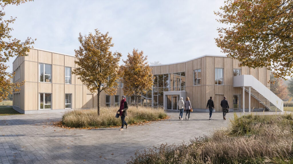 Model af Filadelfias kommende botilbud i Horsens, eksteriør